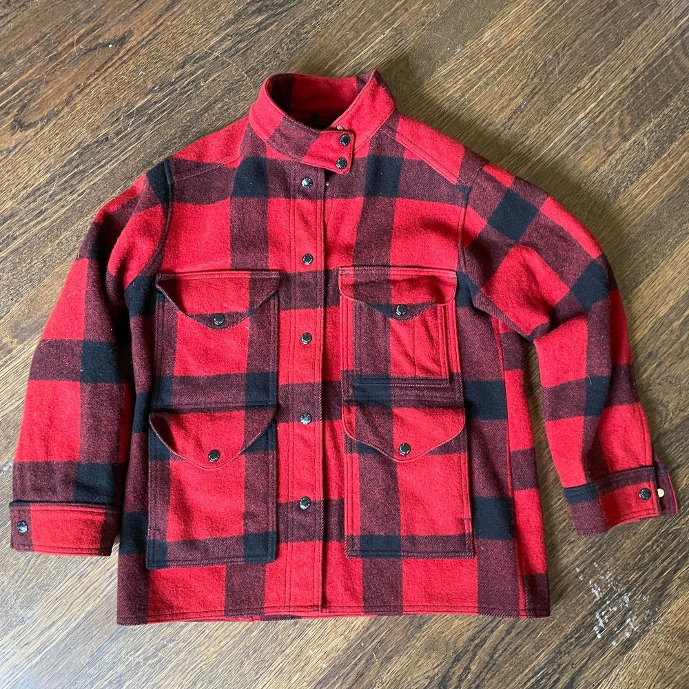 Filson Mackinaw Wool Cruiser Jacket - Red + Black